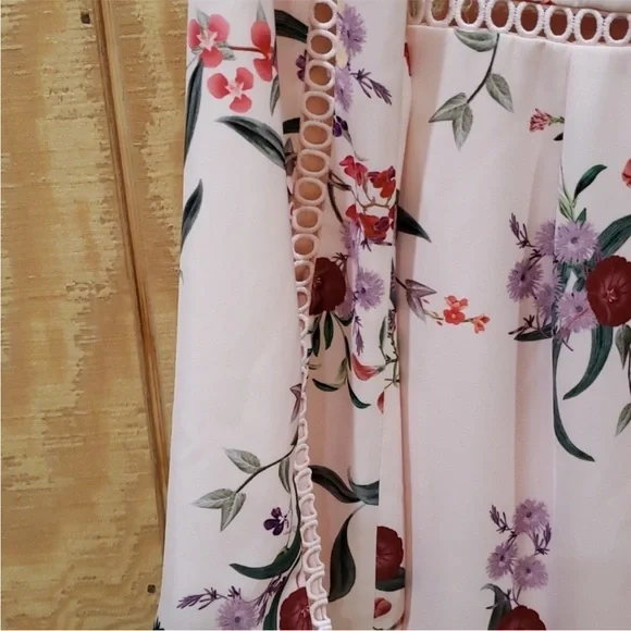 Size S women Keepsake The Label Pink Floral Embroidered Cut Out Dress date night - Picture 5 of 8